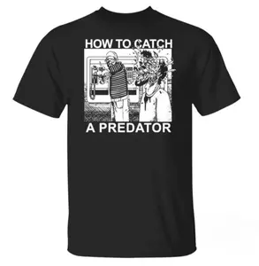 Gary Plauche How To Catch A Predator Unisex T-Shirt with Crewneck Sweatshirt and Hoodie - Best Gift for Leon Gary Plauche Fan - Doodle Cartoon Scenery Unisex Men Women Sweaters Cotton Shortsleeve Soft Tops Fabric