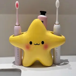 Bathroom Sink Toothbrush Holder Organizer, Cartoon Star Design Electric Toothbrush Stand, Space-Saving Storage Rack for Bathroom Essentials