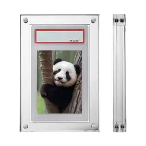 Acrylic Magnetic Card Protector Holder Box, Transparent Display Case for Baseball Basketball Sports PSA CGC Graded Cards, Home Organizer