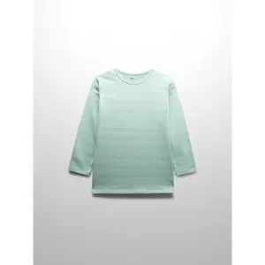 Flat Striped Crew Tee 3Q-Mint