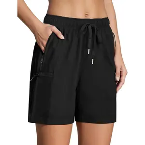 Women's Hiking Shorts Quick Dry Lightweight Cargo Pants Water Resistant Athletic Shorts with 4 Zipper Pockets