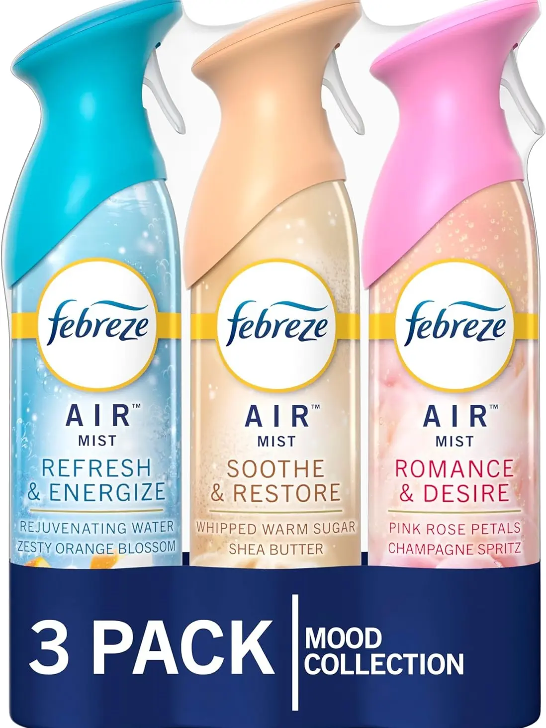 Pack Of 3 Air Mist Odor Fighting Air Freshener Mixed Scent