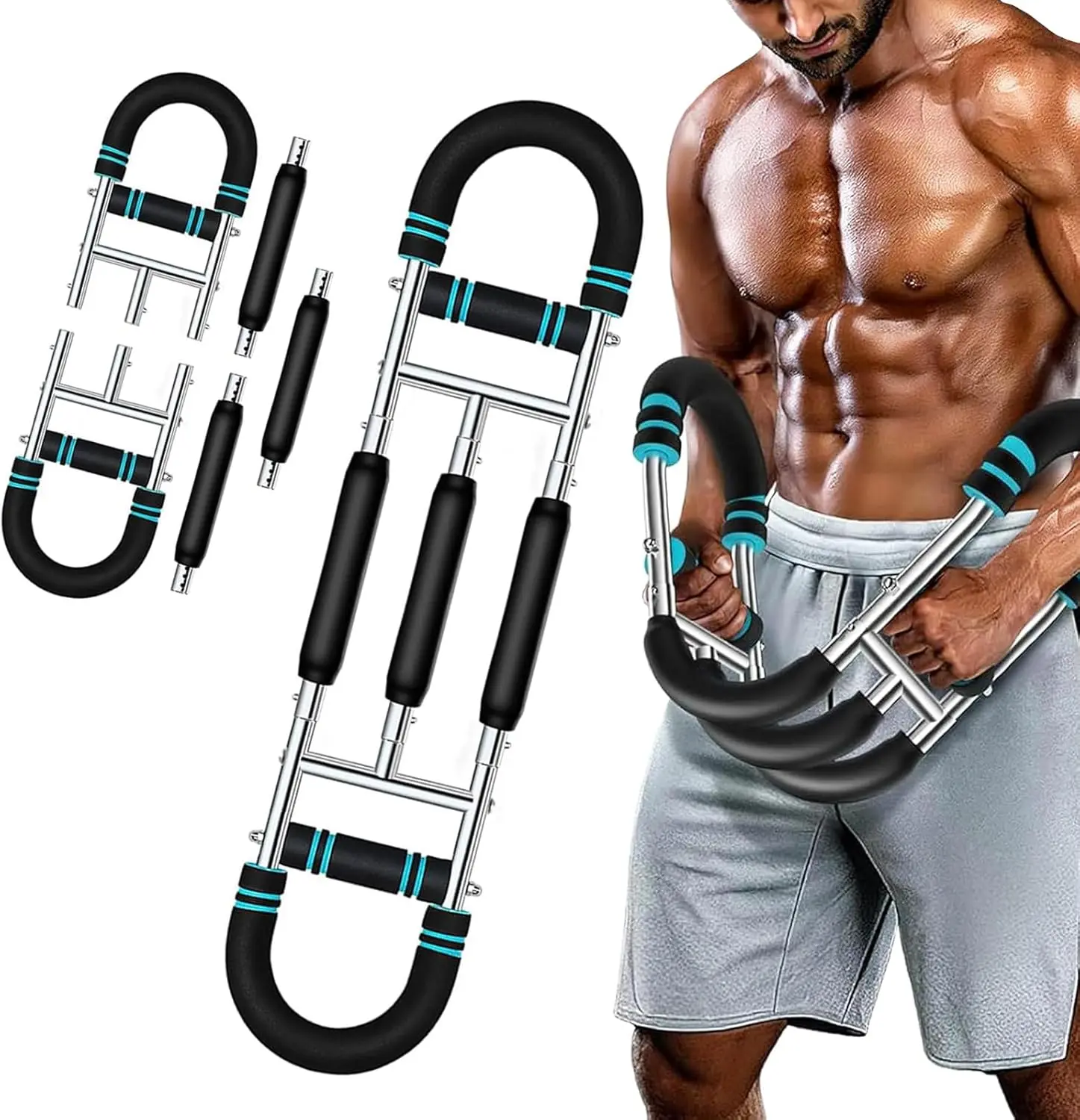 Twister Arm Trainer with Grip Strength Tool, 140-200lbs 9-Level Adjustable Chest & Arm Exerciser, Home Gym Strength Training Equipment for Men & Women