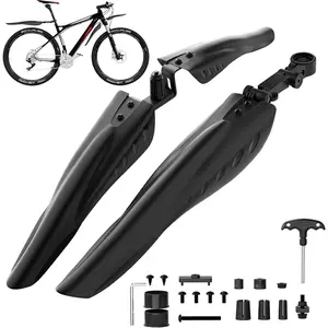 Mudguard Set, Adjustable  Mudguards - Front and Rear Mud Flaps for MTB, Road  - Fits 24/26/27.5 inch Wheels