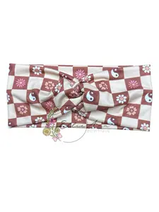 DBP twist headband checkered ying yang