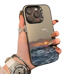 New Personalized Sunrise Beach Silver Color Case for Apple iPhone 17/17 Pro/17 Pro Max, Luxury Full Coverage Phone Case