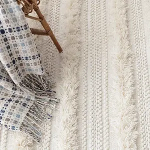 Zhara Stripe Ivory Handwoven Performance Rug 10x14