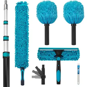 Cobweb Duster with 5-12 Ft Extension Pole, Spider Web Brush with Long Telescoping Pole for 20  Reach, Window Cleaning  with , High Ceiling Fan Dusters