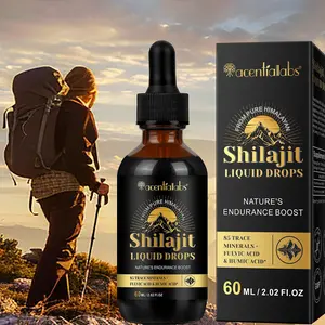 1 Count, Acentiallabs Shilajit Drops 60ml, Rich in 85 Trace Minerals + Lignic & Humic Acids, Delivers a Unique Experience to Boost Overall Health Energy.
