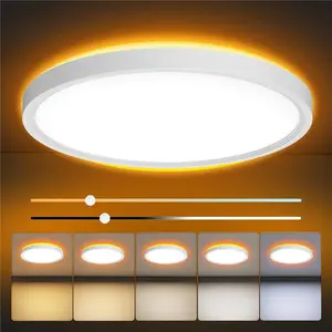 Flush Mount Ceiling Light, 12 Inch LED Ceiling Light with Night Light 2000K, 27W 2700LM 5 Level CCT, 10%-100% Dimmable Brightness, Ceiling Light Fixture for Bedroom, Living Room, ETL Listed