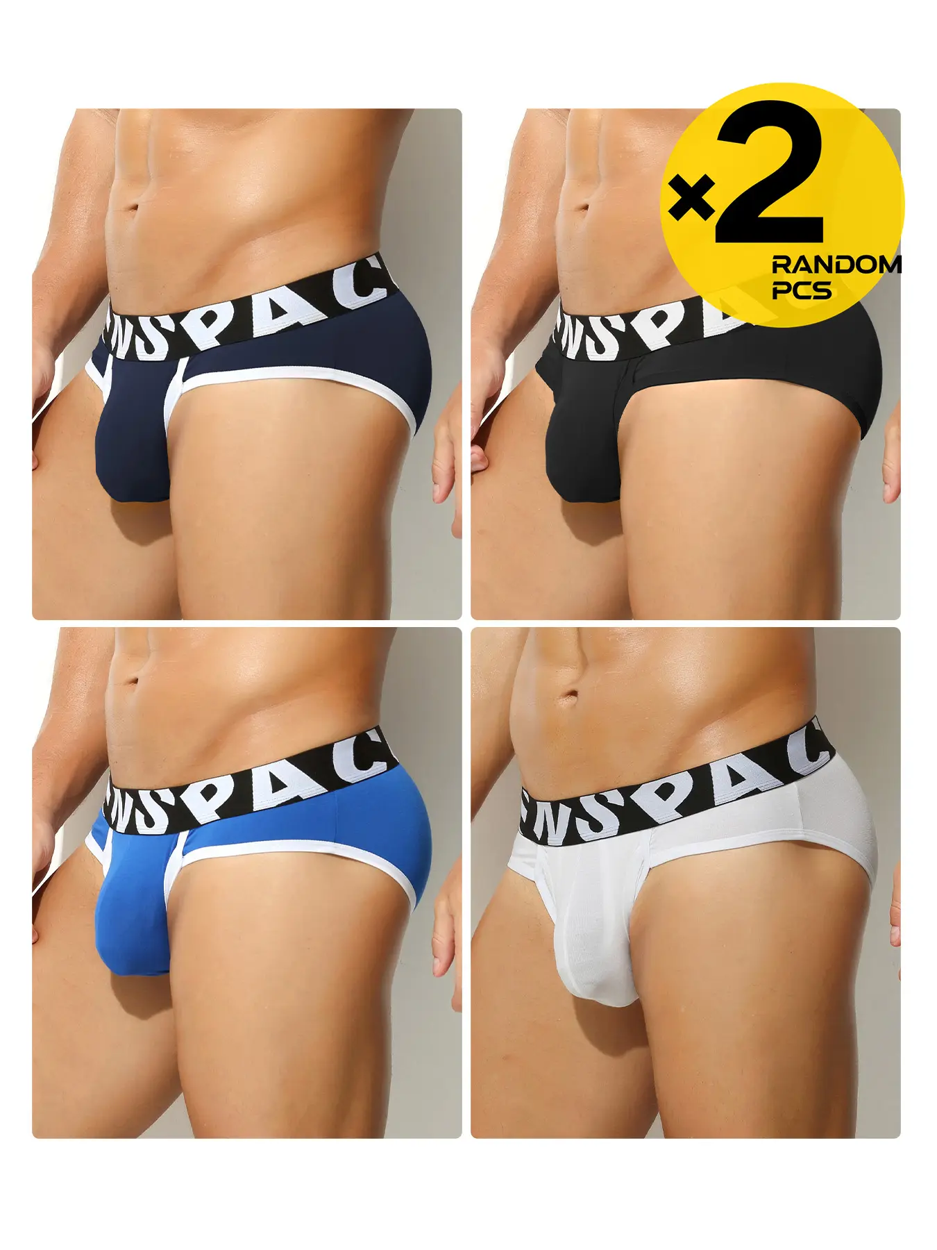 2/3/4 Pcs Random Color Men's Bamboo Fiber Slim Fit Briefs, Independent Space Pouch, High Elastic & Breathable Underwear Briefs, Sexy & Trendy, For Daily Commute, Home & Casual Wear