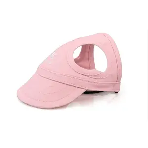 Outdoor Sun Protection Hood for Dogs, Adjustable Sun Hat for Dogs, Pet Dog Sun Protection Visor Hat with Ear Holes, Dog Hat for Large, Medium and Small Dogs (Cloudy Pink,S - Medium Dogs)