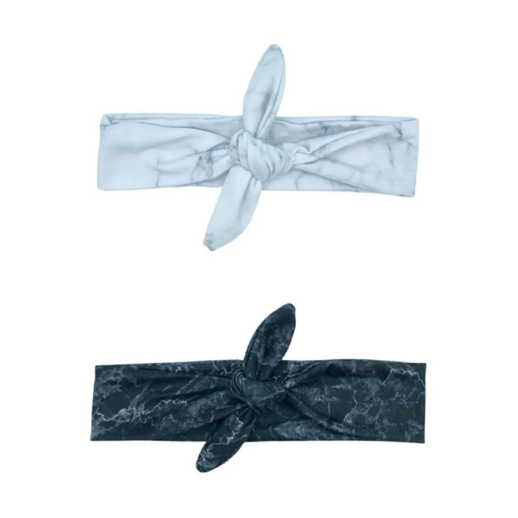 Headbands of Hope Black and White Marble Knotted Headbands
