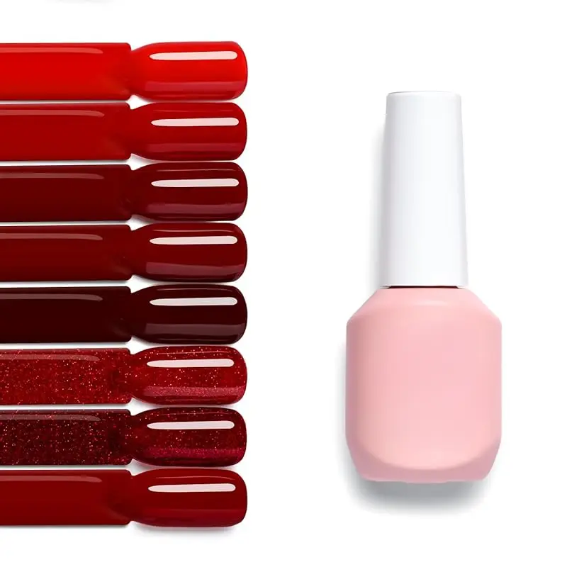 Red Gel Nail Polish Set,  Burgundy Scarlet Carmine Dark Glitter Red Soak Off Gel Polish Kit for Salon and Nail Art DIY at Home Manicure Acrylic Overlays Soak Off Uv Gel Shine Finish