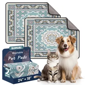 Washable Dog Pee Pads - Reusable Puppy Training Pads for Dogs & Cats, Waterproof Leak-Proof & Non-Slip Pet Pads, Extra Large Absorbent Whelping Pad for Crate, Potty Training & Odor Control bohemian litter mat pet supply