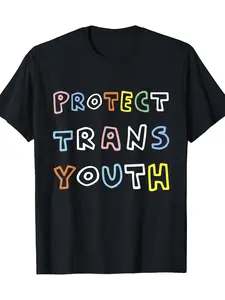 Transgender Youth Protection Transgender LGBT Pre-sale T-Shirt -220g 100% Cotton, breathable comfort, minimalist style, unisex fit, daily wear, Independence Day, Presidents' Day
