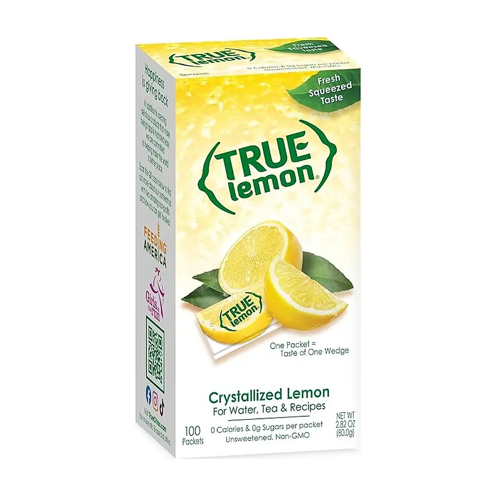 True Lime 100ct (Pack of 1) - Water Enhancer - Bulk Dispenser - 0 Calorie Drink Mix Packets for Water - Sugar Free Lime Flavoring Powder Packets – 2.82 Ounce (Pack of 1)