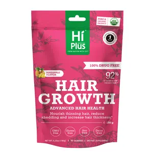 HiPlus Hair Growth Accelerator Biotin & Collagen Vitamins for Thicker Fuller Stronger Hair Supports Regrowth Nourishes Thinning Loss Promotes Healthy Scalp Dermatologist Recommended 45-Day Supply Haircare Supplement - Healthcare Colagen Edible