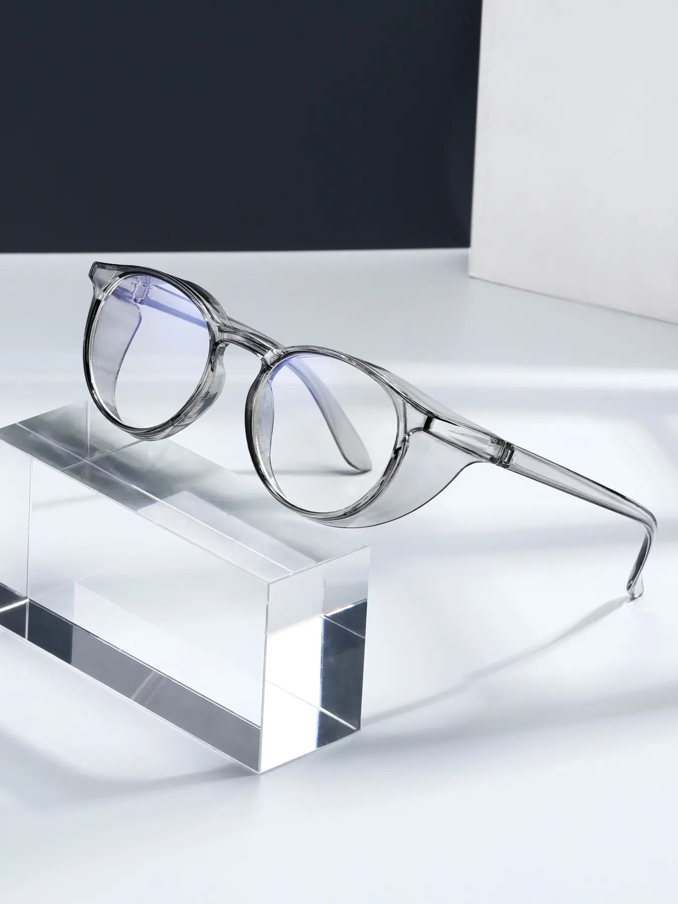[1pay]Small Round Frame Safety Glasses, Casual Eyeglasses with Clear Lenses, Anti-Scratch Protection Eyewear for Men & Women, Ideal for Daily Use & Outdoor Activities