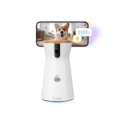 Furbo 360° Dog Camera [Nanny Edition - Unlock with Paid Subscription] Home Security Smart Dog Camera, Barking & Safety Alerts, Pet Camera with Speaker, Smart Home Indoor Puppy Cam w Phone App & Color Night Vision - 3mo Minimum Subscription Required