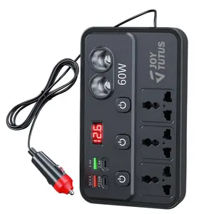 Joytutus 12V/24V to 220V Smart Car & Truck Power Inverter, Fast Charger with LED Digital Voltage Display, QC3.0/PD USB Ports, Universal AC Sockets,summervibes