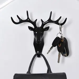 Wall Hanging Hook Vintage Deer Head Antlers for Hanging Clothes Hat Scarf Key Deer Horns Hanger Rack Wall Decoration Does not apply