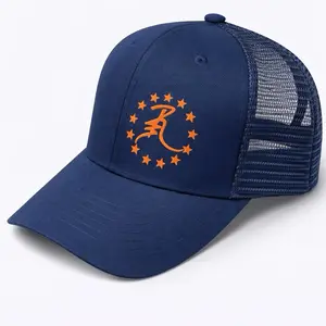 R3 Drk blue with orange logo Snapbacks