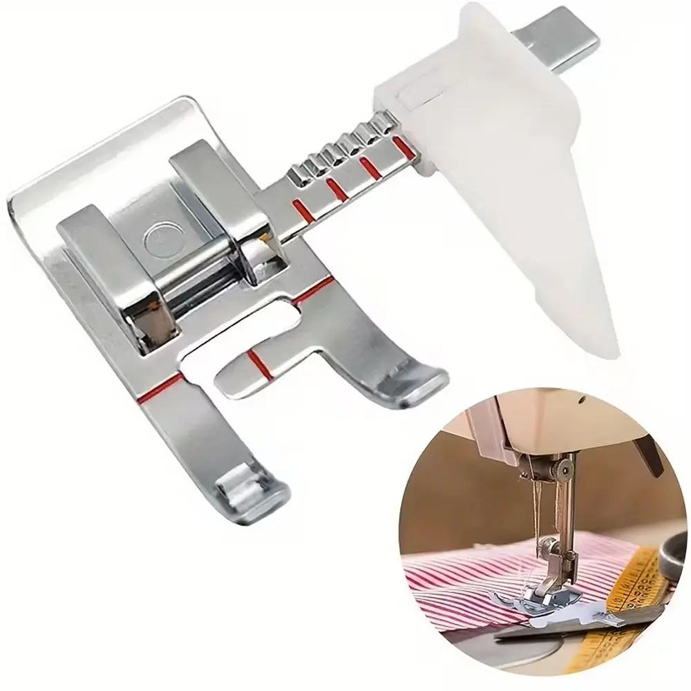 Adjustable Guide Sewing Machine Presser Foot, Topstitching, Decorative Stitching, Quilting, Fits Low Shank Domestic Machines, Compatible with Brother, Babylock, Singer, Janome, Juki, Kenmore, Seam Guide for Sewing Machine, Sewing Machine Accessories