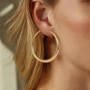 Gold Silver Hoop Earrings for Women Hypoallergenic Stainless Steel Lightweight Large Small Hoops Set 30mm 40mm 50mm 60mm Daily Wear Gift for Girlfriend Wife Mom