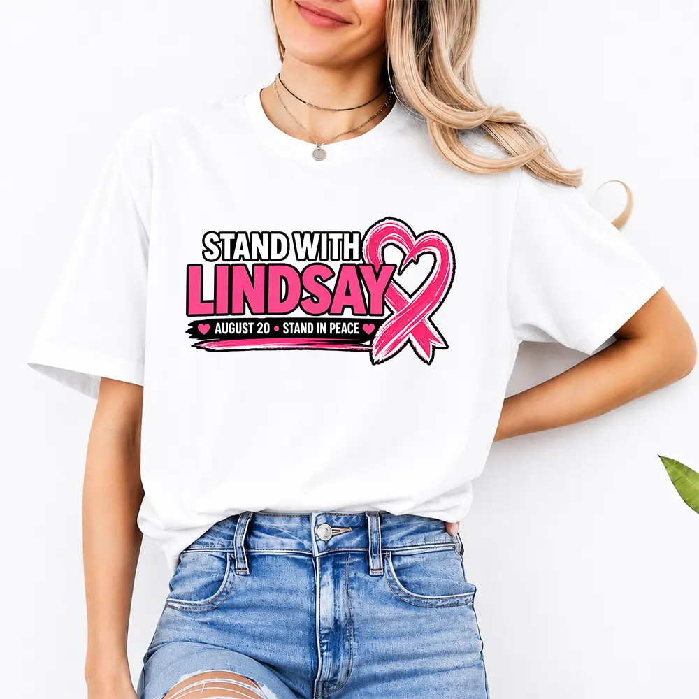 Stand With Lindsay Pink Ribbon Shirt, August 20 Memorial Tee, Mental Health Awareness Shirt, Support Lindsay T-Shirt