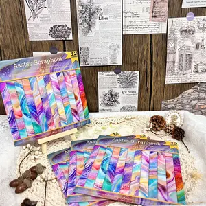 Scrapbooking Paper Pad, 12 Sheets Dazzling Quicksand Background Scrapbooking Paper Pad, DIY Scrapbooking Supplies for Scrapbooking & Crafts, Art Craft Paper