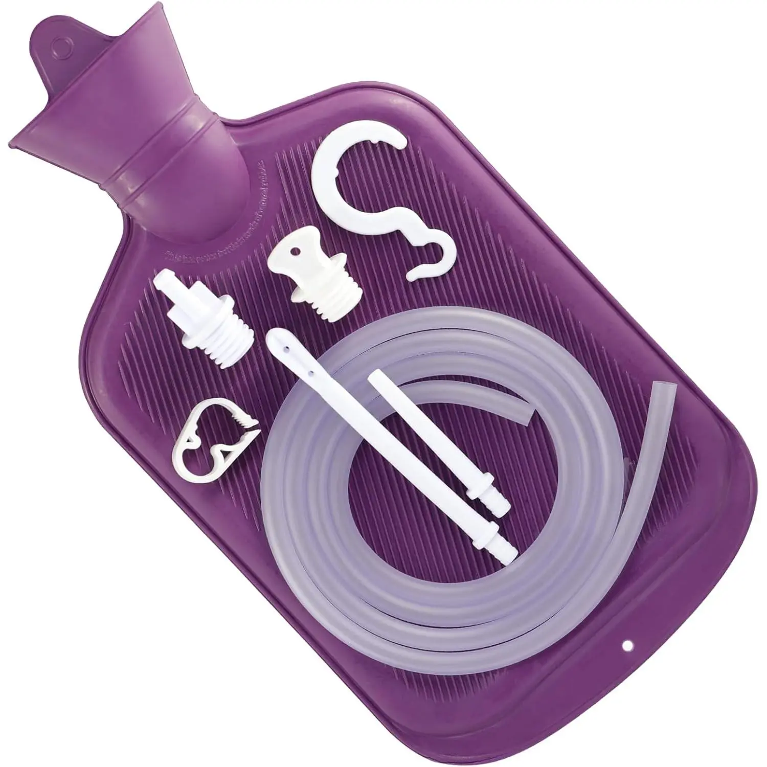 2L Latex-Free Enema Bag Kit, 5ft Flexible Long-Lasting Hose for Home Coffee Enemas, Water Shower Douche & Colon Cleansing with Tubing, Tips, Clamp and Hook, Flexible Tube, Soothing, 2L Water Bottle, Reusable, Colon Cleanse, Versatile, Convenient Enema Bag
