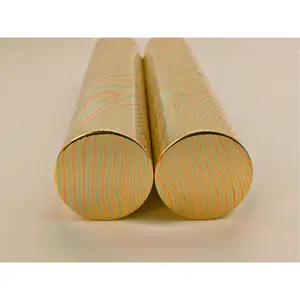 1"(26mm) & 1.125"(28mm) diameter Damascus Mokume Copper Twist Pattern Round Rod, three alloys