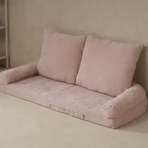 Convertible Folding Single Sofa Bed, Pink Sleeper Chair Sofa with Fold-Out Design, Space Saving Couch for Bedroom & Small Apartment