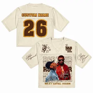 R&B 2026 Tour, Music Duo Inspired Crop Mesh Jersey, Custom Name Number, Vintage Streetwear