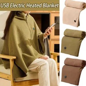 1PC Electric Heated Shawl, Warm Blanket, Three Heating Level USB Car Outdoor Camping Office Electric Heated Blanket