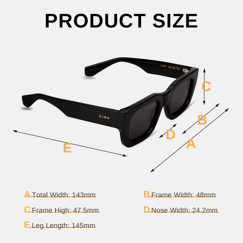 DIMA Eyewear - Ever Sunglasses , Stylish Eco-friendly Biodegradable Frame CR39 Lenses Black Espresso Tortoise Comfortable Fit Sun Protection