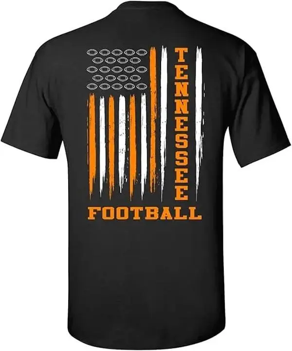 College Varsity Football Flag T-Shirt American Flag Graphic Tee Short Sleeve Shirt for Men and Women Gift for Football Fans Dad Husband Girlfriend