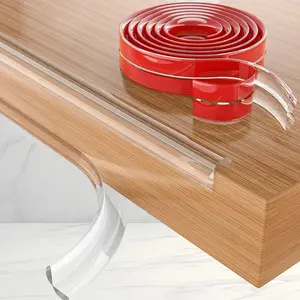 39-Foot Silicone Corner Guard, Pre-Applied Thick Soft Transparent Edge Strip, Ideal for Cabinets, Tables, And Drawers, Ensuring Kitchen Safety | Smooth End | Easy Installation, Furniture Corner Guard, Cabinet Corner Shield
