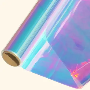 34in x 50ft Iridescent Cellophane Wrap Roll, Extra Wide Iridescent Film Cellophane Wrap Rainbow Colored Cellophane Roll for  Baskets, Crafts, Candy, Gifts,