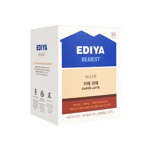EDIYA Korean Silky Latte Instant Coffee Mix Sticks - Smooth Milky Taste, 13g x 20 Sachets, Easy Brew for Home & Office
