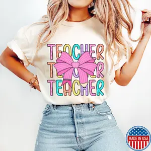Coquette Teacher , Back to School ,Teacher Appreciation Gift,Bright Doodle Dots,First Day of School ,Retro Teacher ,Teacher Life Tshirt