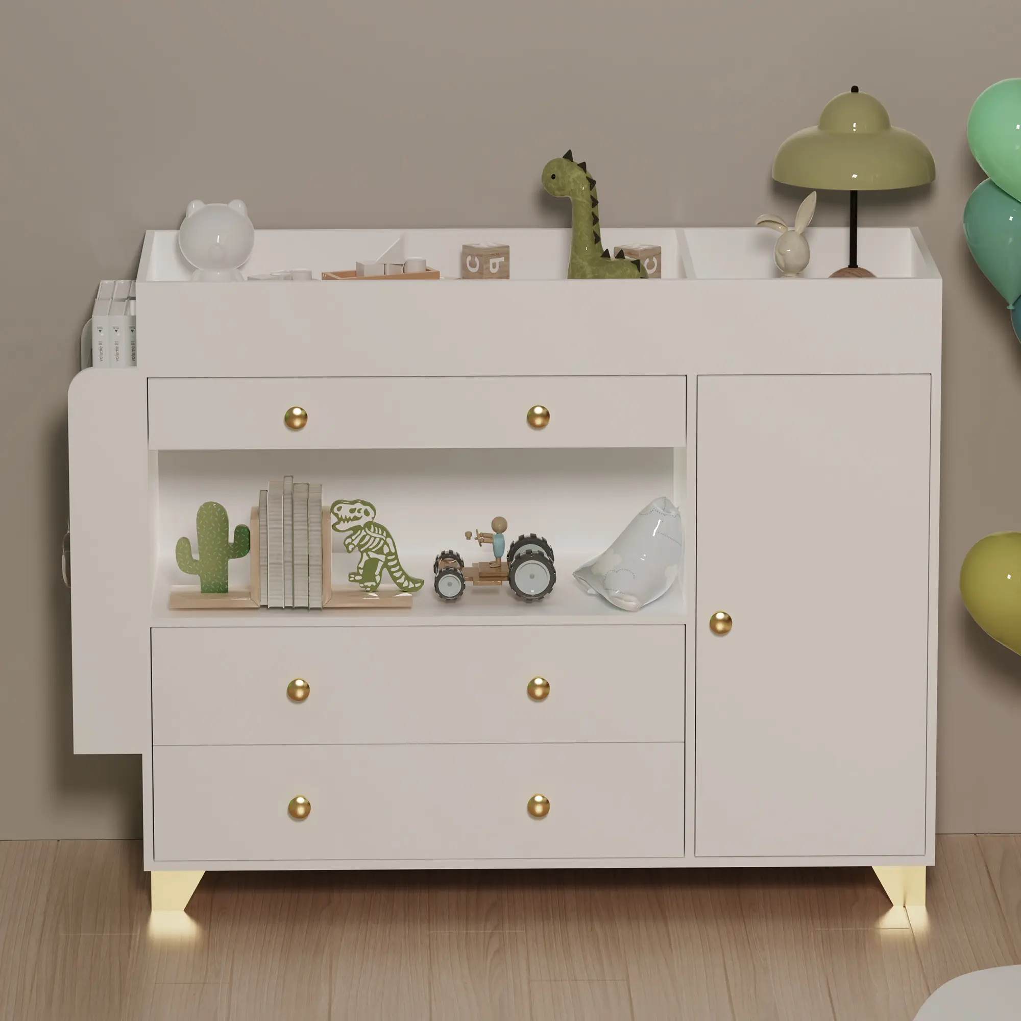 Nursery Dresser with Baby Changing Table, Modern Diaper Changing Station, Dresser for Nursery with 3 Drawers & Shelves, Storage Crib with Changing Table, White - TikTok Shop Nursery Dresser with Baby Changing Table, Modern Diaper Changing Station, Dresser for Nursery with 3 Drawers & Shelves, Storage Crib with Changing Table, White - TikTok Shop