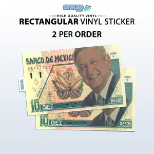 Amlo rectangular vinyl sticker