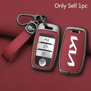 Zinc Alloy Car Key Case Cover Key Bag Shell Holder Keychain For KIA Sportage Cerato Optima K2 K3 K4 K5 RIO Picanto Soul Sorento Sedona Rio5 Ceed Auto Key Protection Accessories