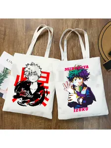 Boku No Hero My Hero Academia Deku Bakugou Anime Graphic Cartoon Print Shopping Bags Girls Fashion Casual Pacakge Hand Bag