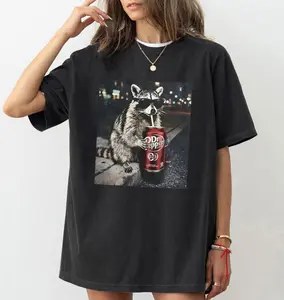 Cool Raccoon Graphic Tee, Fun Animal Lover Shirt, Vintage Raccoons Dr Pepperr shirt