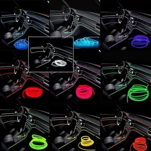 Car LED Strip Lights 5M Neon USB 5V with Fuse Protection for Automotive Decoration 6mm Sewing Edge Flexible Cuttable