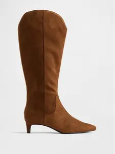 Kitten Heel Pointy Knee High Boots