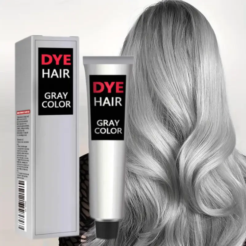 Silver Gray Hair Dye Shampoo, Instant Hair Color Shampoo for Women & Men, Gray Blending Hair Color, Long-Lasting Silver Tone, Easy to Use, Champú Para Canas, 150g